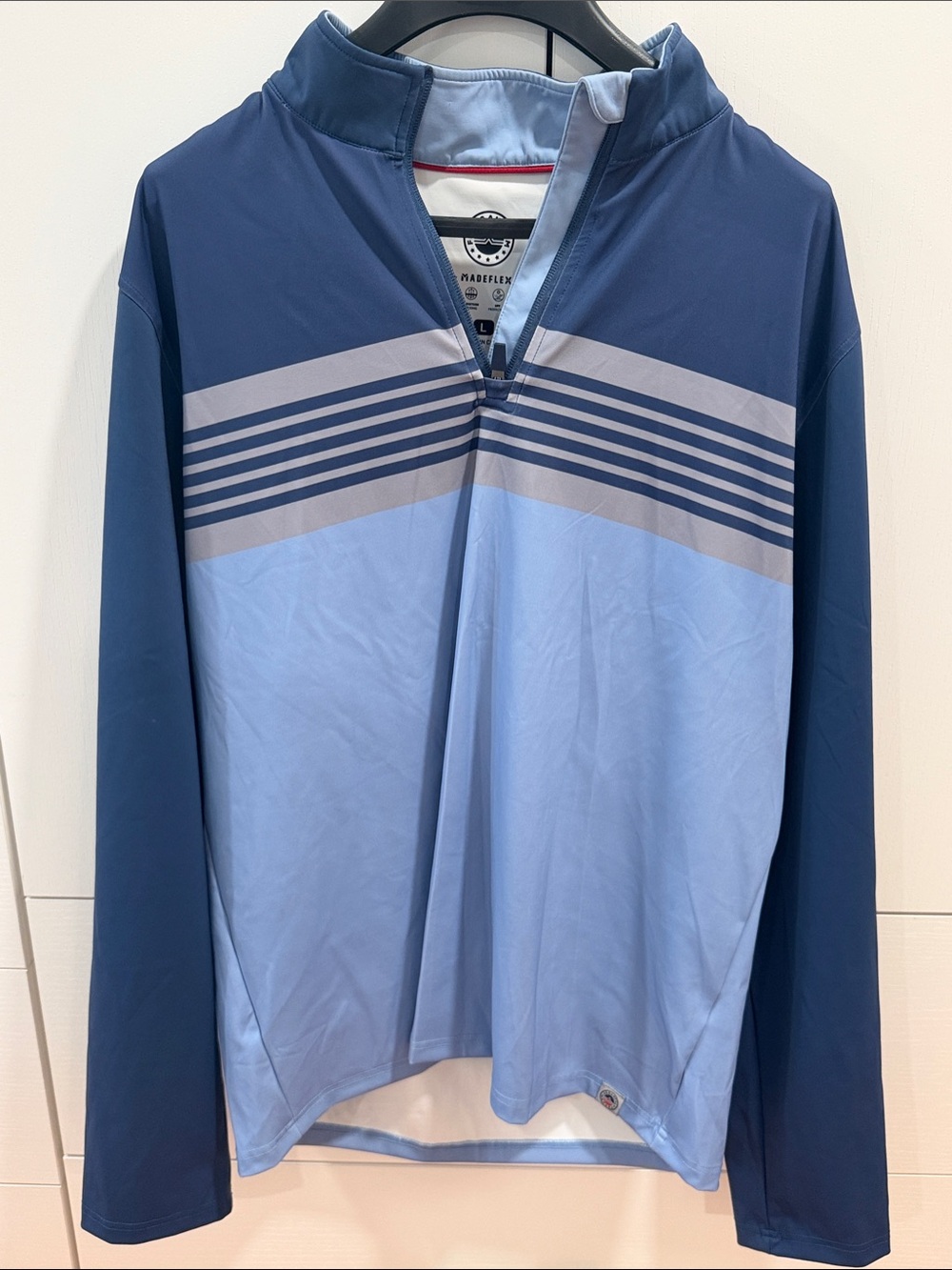 Performance Blue Quarter-Zip Pullover Jacket - Flag & Anthem